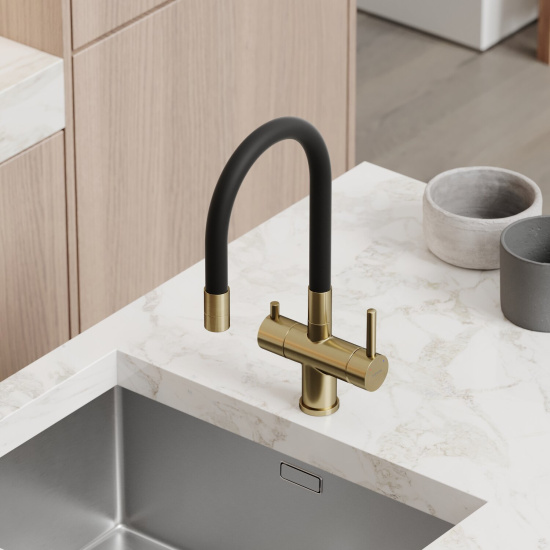 Смеситель для кухни Sancos Lucia SC4004BG, брашированное золото