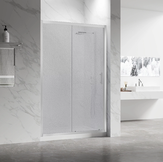 Душевая дверь в нишу Veconi Vianno VN-55 Pear 120 см, профиль хром, стекло рифленое