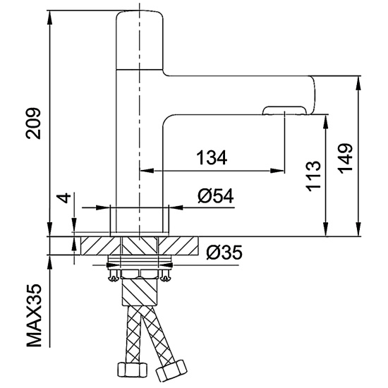 Смеситель для раковины Gappo G1052-86, черный
