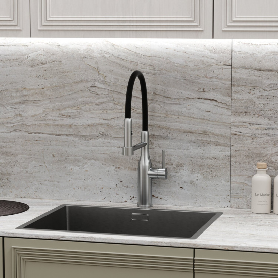 Смеситель для кухни Sancos Pride SC4011BNG, нержавеющая сталь