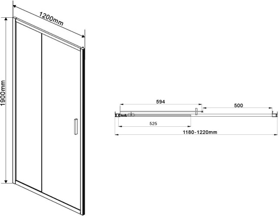 Душевая дверь в нишу Vincea Garda VDS-1G120CGB 120 см, профиль чёрный, стекло тонированное