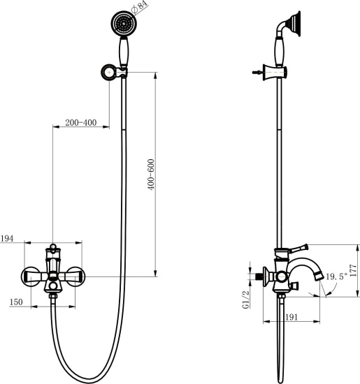 Смеситель для ванны Lemark Peretto LM6302RB