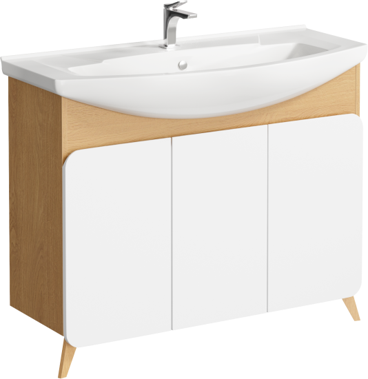 Тумба с раковиной Aqwella Basic 105 дуб золотой