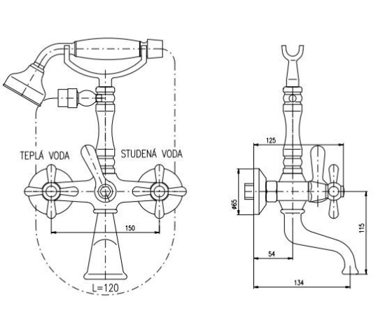 Смеситель для ванны Rav Slezak Morava MK360.5/2