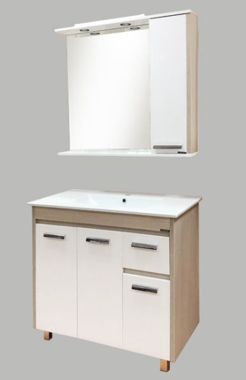 Тумба с раковиной Comforty Тулуза 90, напольная, сосна лоредо