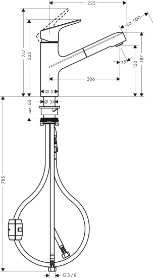 Смеситель для кухни Hansgrohe Focus M43 71842000 хром