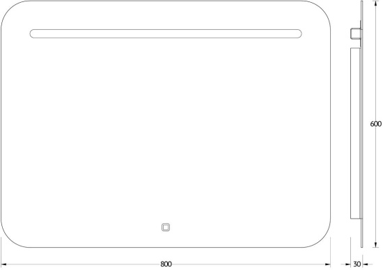 Зеркало Evoform Ledline BY 2445 80х60