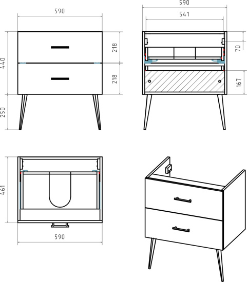 Тумба с раковиной Misty Маргарет 60