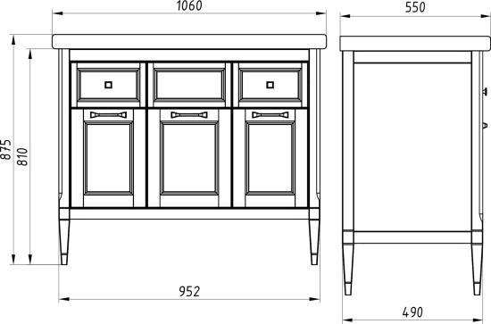 Мебель для ванной ASB-Woodline Гранда 105 серая