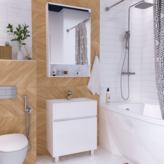 Тумба с раковиной 1MarKa Mira 60H белый глянец