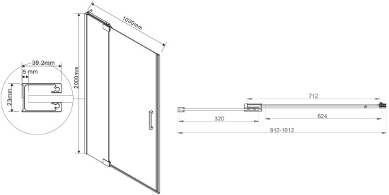 Душевой уголок Vincea Extra VSR-1E901080CL 100x80 см, профиль хром, стекло прозрачное