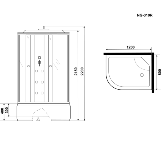 Душевая кабина Niagara Ultra NG-310-01R 120х80