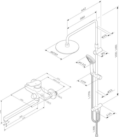 Душевой комплект AM.PM X-Joy F40885A94