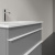 Тумба с раковиной Villeroy & Boch Venticello A92402 60 glossy grey, с белыми ручками
