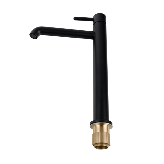 Смеситель для раковины высокий Filarete Roun FL6020BL, черный