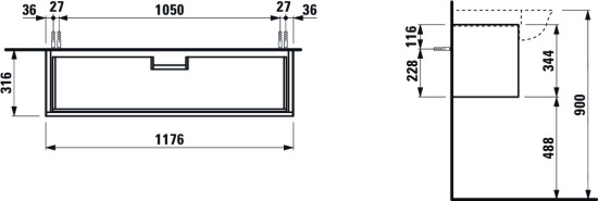 Тумба с раковиной Laufen The New Classic 4.0605.1.085.631.1 белая глянцевая