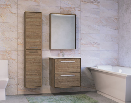 Зеркало-шкаф Raval Frame 60 дуб трюфель, с подсветкой