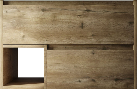 Тумба с раковиной Stworki Карлстад 75 дуб рустикальный, простоун беж, Rotenburg 40 черная