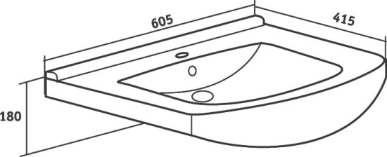 Тумба с раковиной Runo Лотос 60