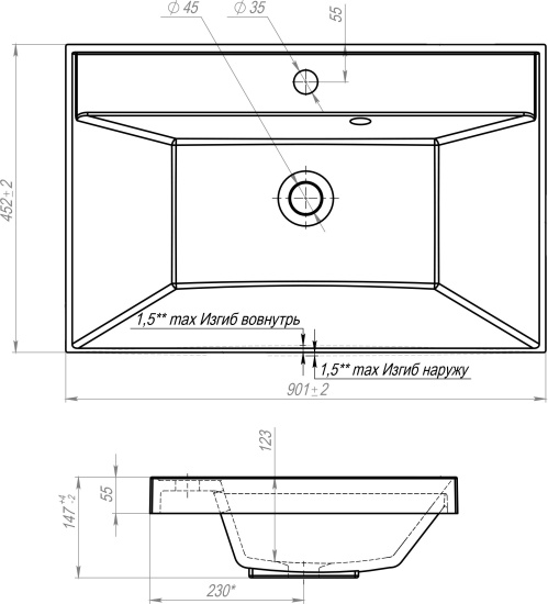 Мебель для ванной Vod-Ok Best 90 напольная, белая