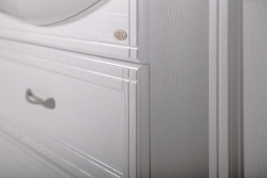 Мебель для ванной ASB-Woodline Берта 85 белая, патина серебро