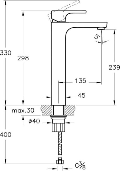 Смеситель для раковины VitrA Sento A42514EXP