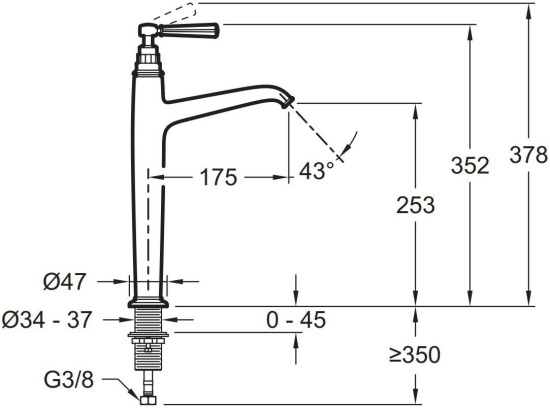 Смеситель для раковины Jacob Delafon Cleo1889 E24309-BGG