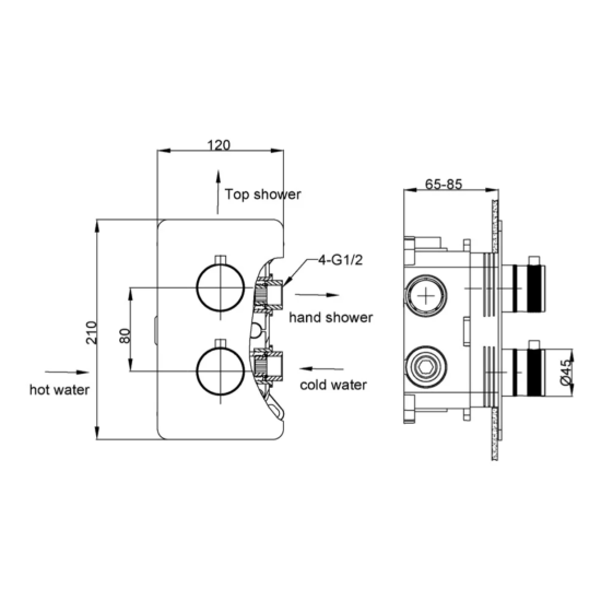 Смеситель для душа Boheme Cell 134-2-BRB с термостатом