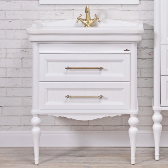 Мебель для ванной ValenHouse Эстетика 80 белая, подвесная, ручки хром