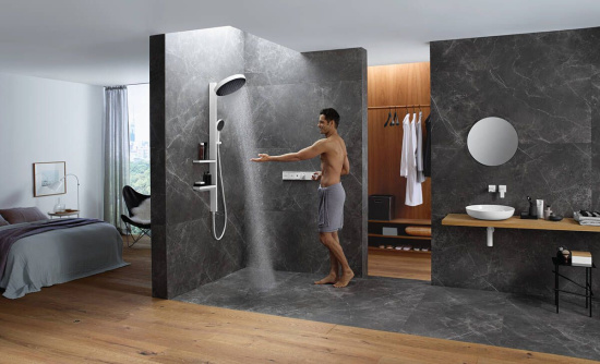 Смеситель для душа Hansgrohe RainSelect 15380700 термостат, белый матовый