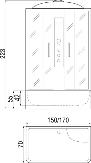 Душевой бокс River Sena 170/70/50 тн