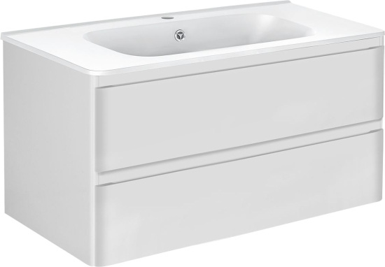 Тумба с раковиной Vincea Vico 100 белая глянцевая