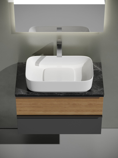 Тумба с раковиной Sancos Delta 80 дуб красный/графит, DL80GR