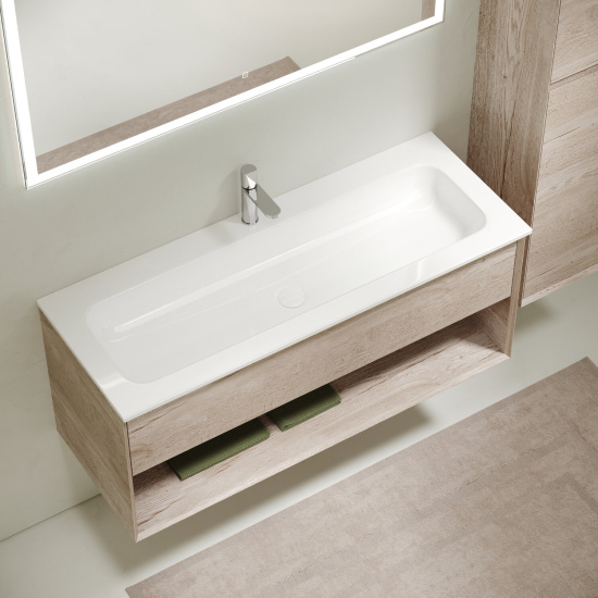 Тумба с раковиной Sancos Marmi 1.0 120 дуб галифакс натуральный, MR1.0120EG