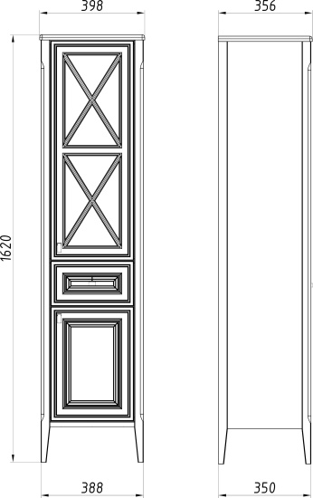 Пенал ASB-Woodline Монте 40 R, бежевый