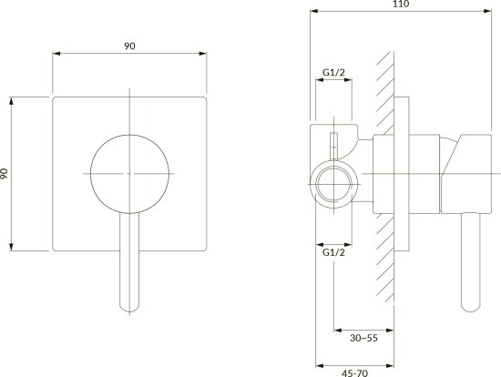 Смеситель для душа Omnires Y Y1245/KCR с внутренней частью, хром