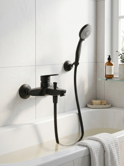 Смеситель для ванны Fiore Kevon Black Matt 81NN8150, черный