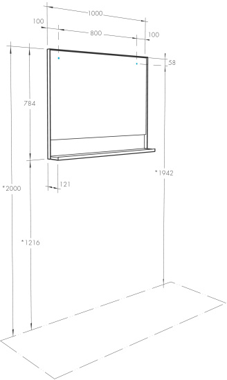 Зеркало Aquaton Лофт Урбан 100 с полкой