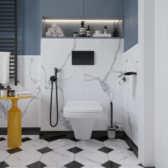 Гигиенический душ Teska Pulito BTK 6804 со смесителем, черный