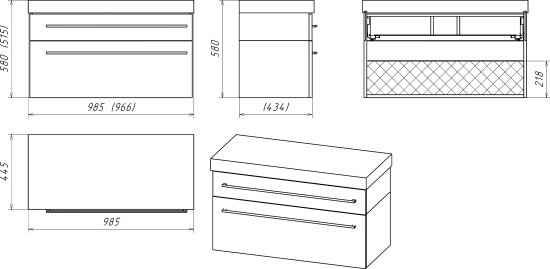 Мебель для ванной Misty Леон 100 подвесная, дуб