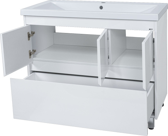 Тумба с раковиной Misty Алиса 90 напольная, белая