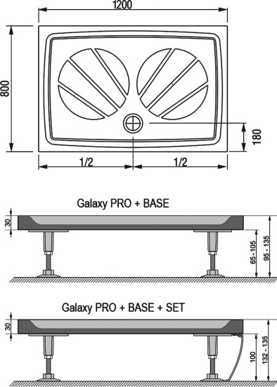 Поддон для душа Ravak Galaxy Pro Gigant Pro 120x80
