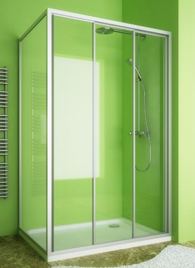 Душевой уголок GuteWetter Practic Rectan GK-403 правая 90x80 см стекло бесцветное, профиль матовый хром
