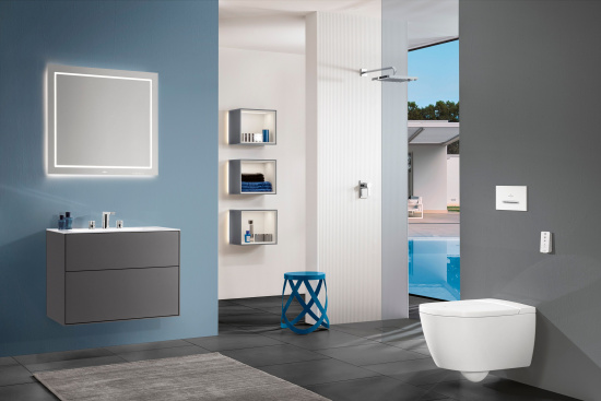 Мебель для ванной Villeroy & Boch Finion 80 anthracite matt lacquer, с настенным освещением