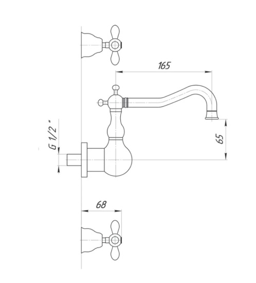 Смеситель для раковины Migliore Princeton Plus ML.PRP-8070 Br настенный