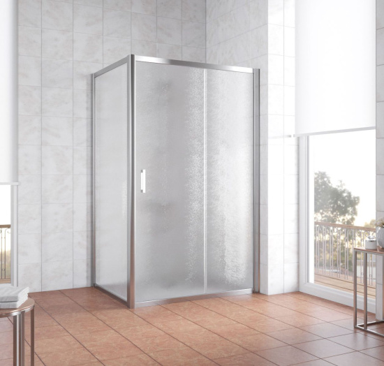 Душевой уголок Vegas Glass ZP+ZPV 130*70 08 02 профиль глянцевый хром, стекло шиншилла