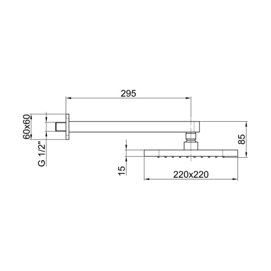 Верхний душ Webert AC0392015PVC, хром