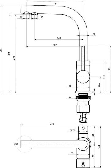 Смеситель для кухни Paulmark Es213011-BECR