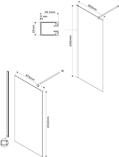 Душевая перегородка Vincea Walk-in VSG-1W900CG 90 см, тонированное