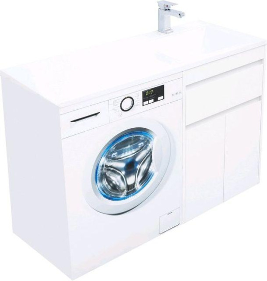 Тумба с раковиной Aquanet Токио 120 R белая напольная, 1 ящик, 2 дверцы